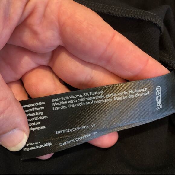 Eileen Fisher black long sleeve side slit hem tunic dress size Extra Small XS - Picture 9 of 11